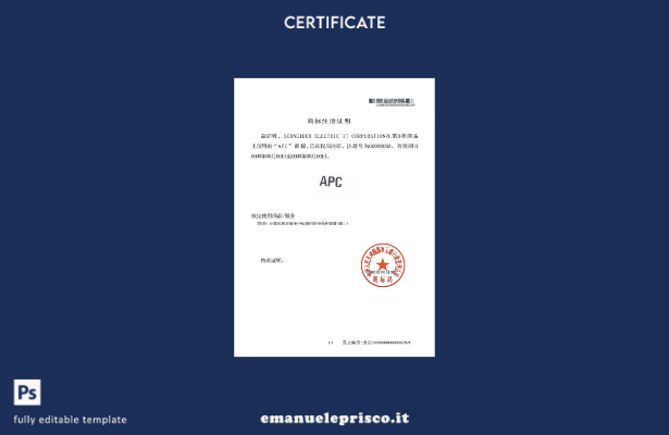 stile verificato Modello di certificato di registrazione del marchio